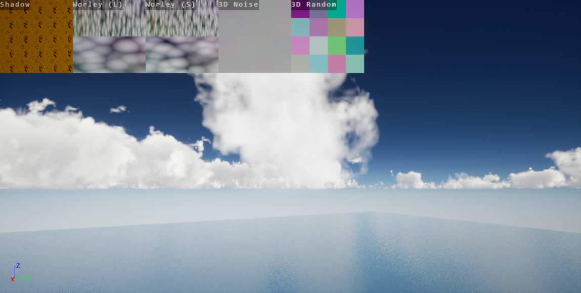 Debug cloud noise and shadow textures.