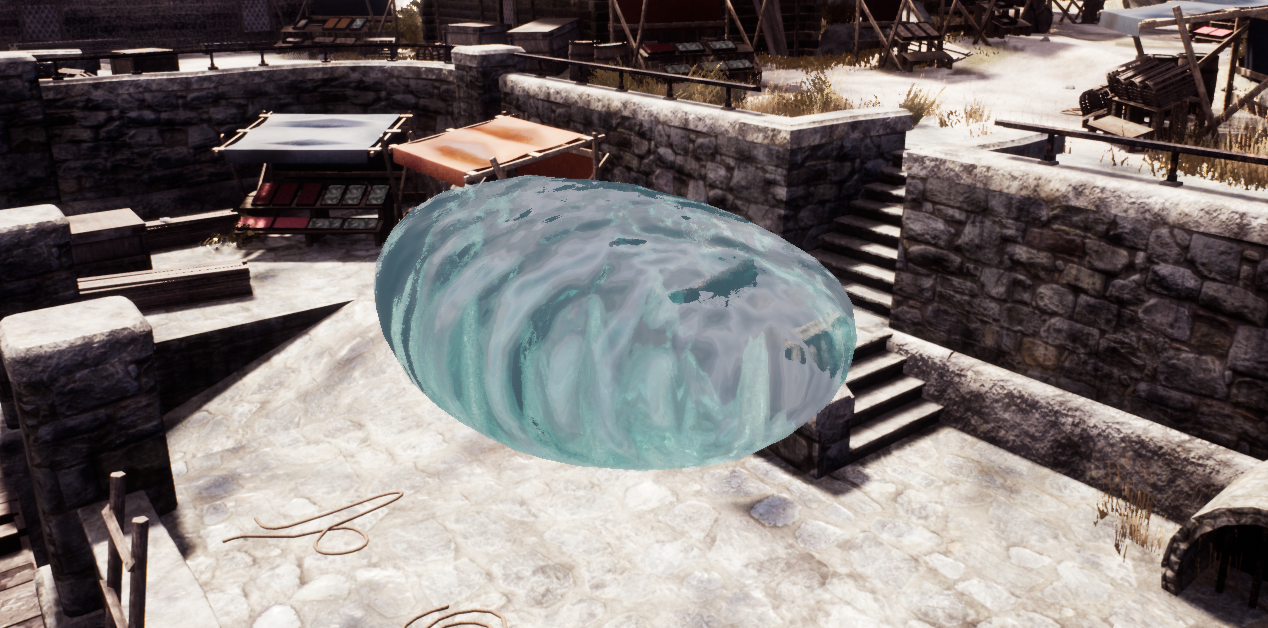 A floating orb of water