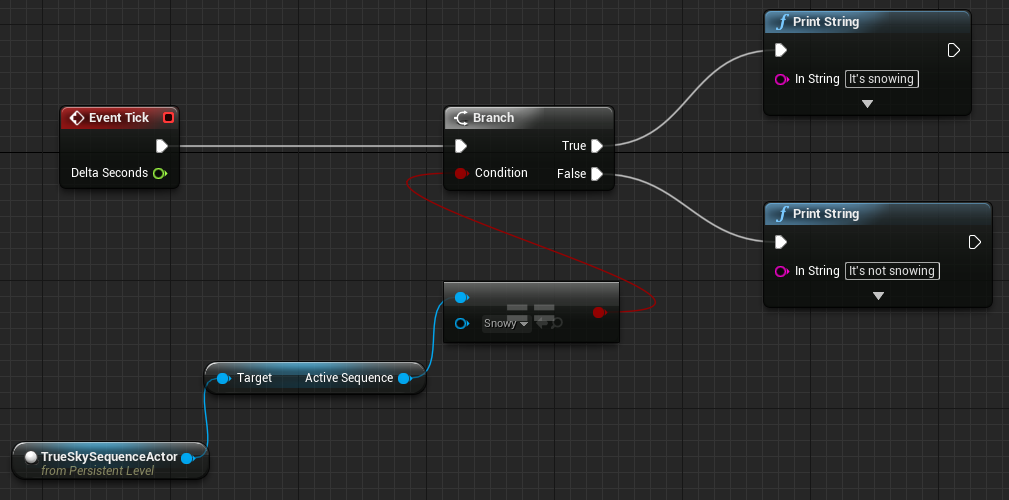 How to query the active trueSKY Sequence using blueprints.